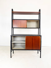 Afbeelding in Gallery-weergave laden, Vintage Wandkast, Mahonie en Skai