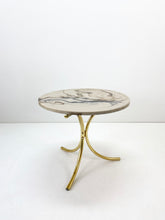 Afbeelding in Gallery-weergave laden, Vintage Marmeren Bijzettafel