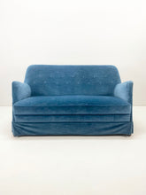 Afbeelding in Gallery-weergave laden, Blauwe Vintage Fluwelen Bank
